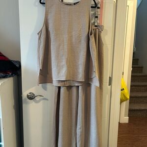 Women's Wide Leg Jumpsuit in Tan